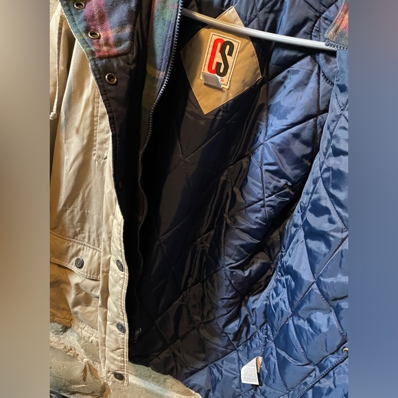 CS Essentials Medium Women’s Beige Parka Coat with Hood - Picture 9 of 14